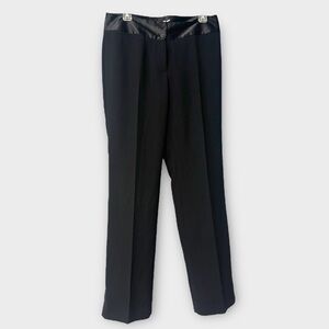 Calvin Klein High Waist Tuxedo Pant Satin Trim Minimalist  Office Trousers SZ 8